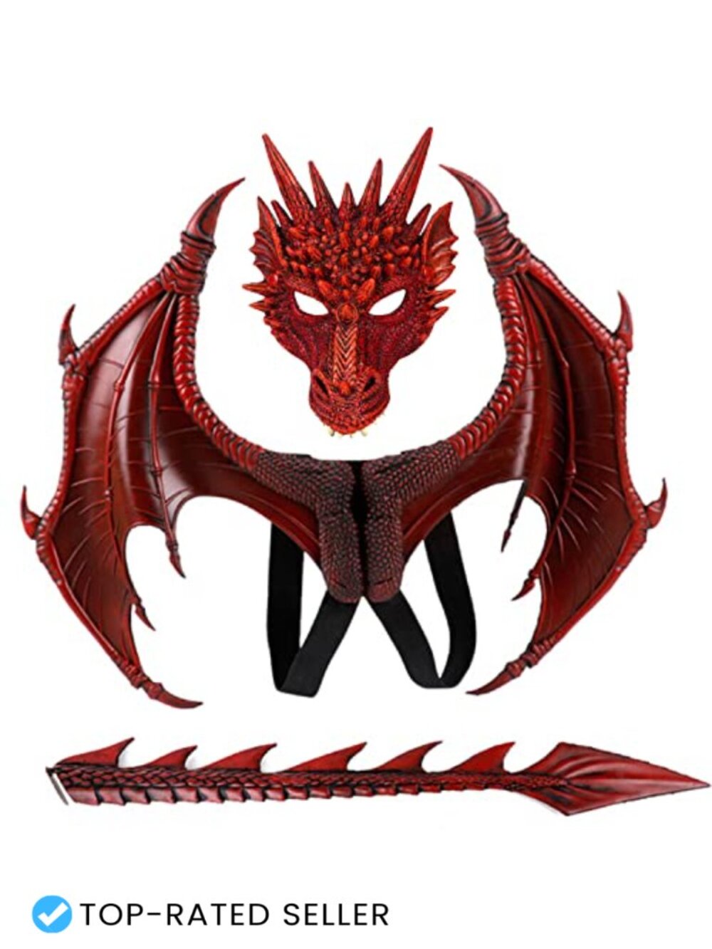 Dragon Wings Mask Tail Set Halloween Costume Adult One Size Cosplay
